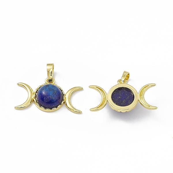 PandaHall Natural Lapis Lazuli Dyed Pendants, Triple Moon Charms, with Golden Tone Rack Plating Brass Findings, Cadmium Free & Lead Free...
PandaHall Natural Lapis Lazuli Dyed Pendants, Triple Moon Charms, with Golden Tone Rack Plating Brass Findings, Cadmium Free & Lead Free...