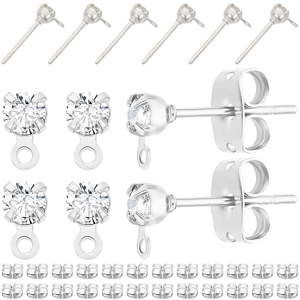PandaHall Beebeecraft 1 Box 40Pcs Stud Earring Findings Platinum Plated Cubic Zirconia Post Studs Earrings with Loop and 40Pcs Butterfly..., Clear
PandaHall Beebeecraft 1 Box 40Pcs Stud Earring Findings Platinum Plated Cubic Zirconia Post Studs Earrings with Loop and 40Pcs Butterfly..., Clear