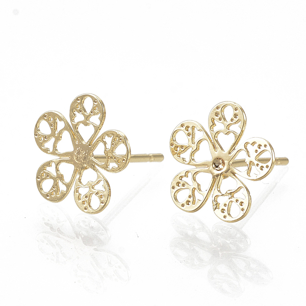 PandaHall Brass Ear Studs, Flower, Nickel Free, Real 18K Gold Plated, 10.5x10.5mm, Pin: 0.7mm Brass
PandaHall Brass Ear Studs, Flower, Nickel Free, Real 18K Gold Plated, 10.5x10.5mm, Pin: 0.7mm Brass