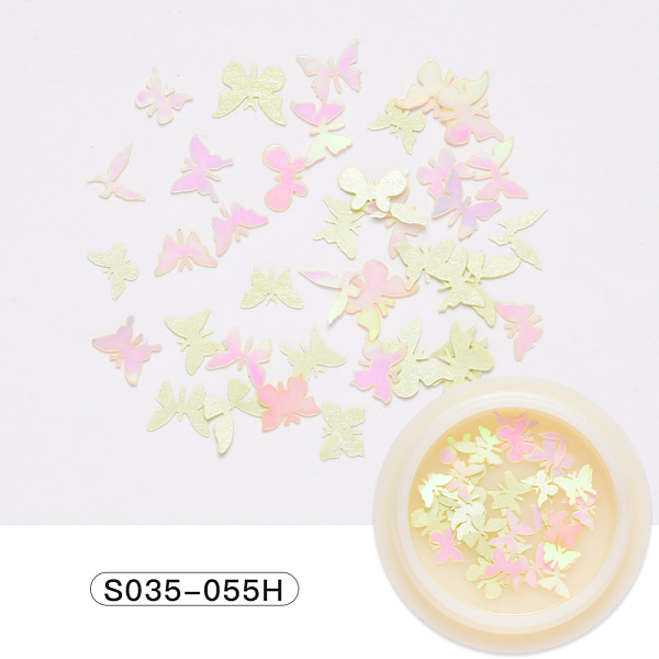PandaHall Paper Cabochons, Fashion Nail Art Decorations, Butterfly, Green Yellow, 3~5x5~7x0.1mm, 50pcs/box Paper Butterfly Green
PandaHall Paper Cabochons, Fashion Nail Art Decorations, Butterfly, Green Yellow, 3~5x5~7x0.1mm, 50pcs/box Paper Butterfly Green