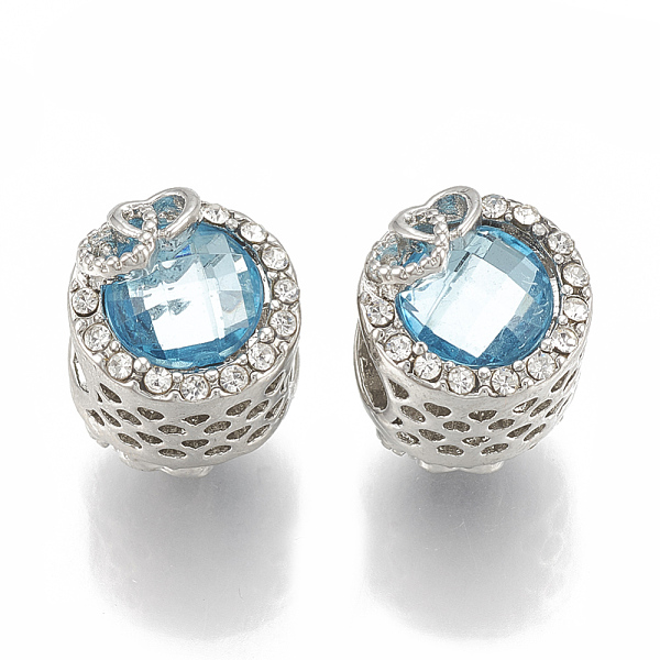 PandaHall Alloy Rhinestone Beads, Hollow, Large Hole Beads, Flat Round with Heart to Heart, Platinum, Aquamarine, 12x16mm, Hole: 5.5mm..., Green
PandaHall Alloy Rhinestone Beads, Hollow, Large Hole Beads, Flat Round with Heart to Heart, Platinum, Aquamarine, 12x16mm, Hole: 5.5mm..., Green