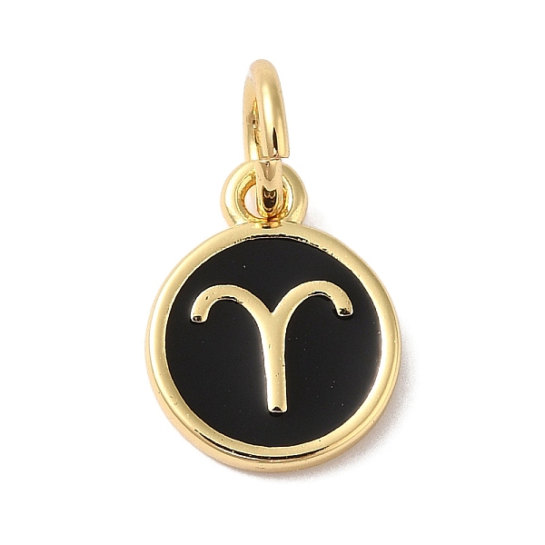 PandaHall Real 18K Gold Plated Brass Enamel Charms, with Jump Ring, Long-Lasting Plated, Lead Free & Cadmium Free, Flat Round with Aries..., Black
PandaHall Real 18K Gold Plated Brass Enamel Charms, with Jump Ring, Long-Lasting Plated, Lead Free & Cadmium Free, Flat Round with Aries..., Black
