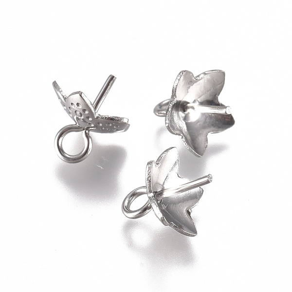 PandaHall 201 Stainless Steel Cup Peg Bails Charms, for Half Drilled Beads, Flower, Stainless Steel Color, 8x7mm, Hole: 1.8mm, Pin: 0.8mm...
PandaHall 201 Stainless Steel Cup Peg Bails Charms, for Half Drilled Beads, Flower, Stainless Steel Color, 8x7mm, Hole: 1.8mm, Pin: 0.8mm...