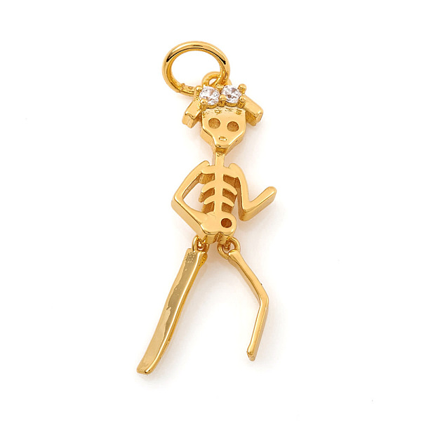 PandaHall Halloween Brass Micro Pave Cubic Zirconia Pendants, with Jump Ring, Skeleton Man, Clear, Real 18K Gold Plated, 24x7.5x3mm, Hole...
PandaHall Halloween Brass Micro Pave Cubic Zirconia Pendants, with Jump Ring, Skeleton Man, Clear, Real 18K Gold Plated, 24x7.5x3mm, Hole...