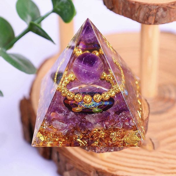 PandaHall Pyramid Resin Energy Generators, Reiki Natural Amethyst Chips Inside for Home Office Desk Decoration, 50mm Amethyst Pyramid
PandaHall Pyramid Resin Energy Generators, Reiki Natural Amethyst Chips Inside for Home Office Desk Decoration, 50mm Amethyst Pyramid