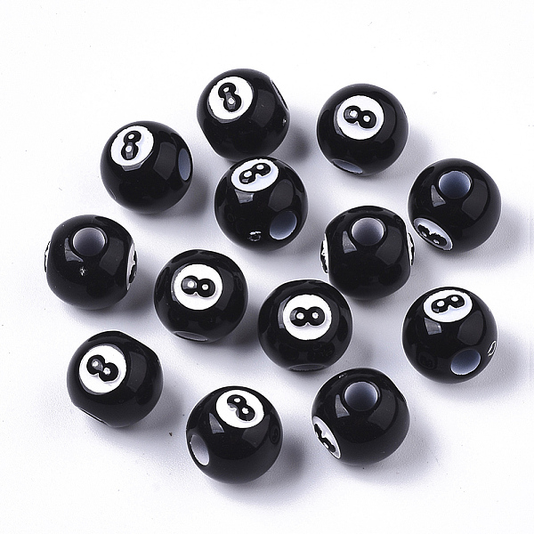 PandaHall 100Pcs Spray Painted Acrylic Beads, Large Hole Beads, Eight Ball Beads, Billiards, Black, 12mm, Hole: 4mm Acrylic Round Black
PandaHall 100Pcs Spray Painted Acrylic Beads, Large Hole Beads, Eight Ball Beads, Billiards, Black, 12mm, Hole: 4mm Acrylic Round Black