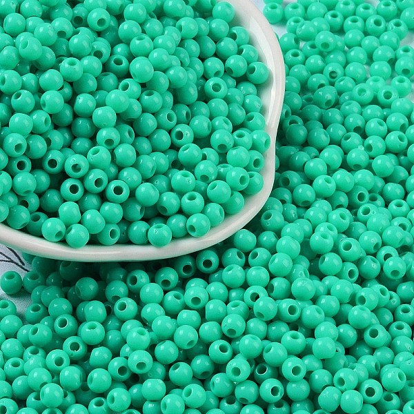 PandaHall Opaque Acrylic Beads, Round, Turquoise, 4x3.5mm, Hole: 1.6mm, about 18000pcs/500g Acrylic Round Green
PandaHall Opaque Acrylic Beads, Round, Turquoise, 4x3.5mm, Hole: 1.6mm, about 18000pcs/500g Acrylic Round Green