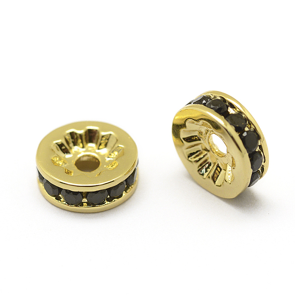 PandaHall Brass Micro Pave Grade AAA Cubic Zirconia Bead Spacers, Cadmium Free & Nickel Free & Lead Free, Flat Round, Real 18K Gold Plated..., Black
PandaHall Brass Micro Pave Grade AAA Cubic Zirconia Bead Spacers, Cadmium Free & Nickel Free & Lead Free, Flat Round, Real 18K Gold Plated..., Black
