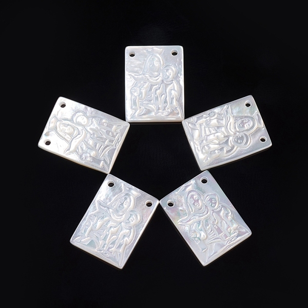 PandaHall Natural White Shell Pendants for Mother's Day, Rectangle with Mother & Son, 15~15.5x11~11.5x2.5~3mm, Hole: 1mm White Shell...
PandaHall Natural White Shell Pendants for Mother's Day, Rectangle with Mother & Son, 15~15.5x11~11.5x2.5~3mm, Hole: 1mm White Shell...