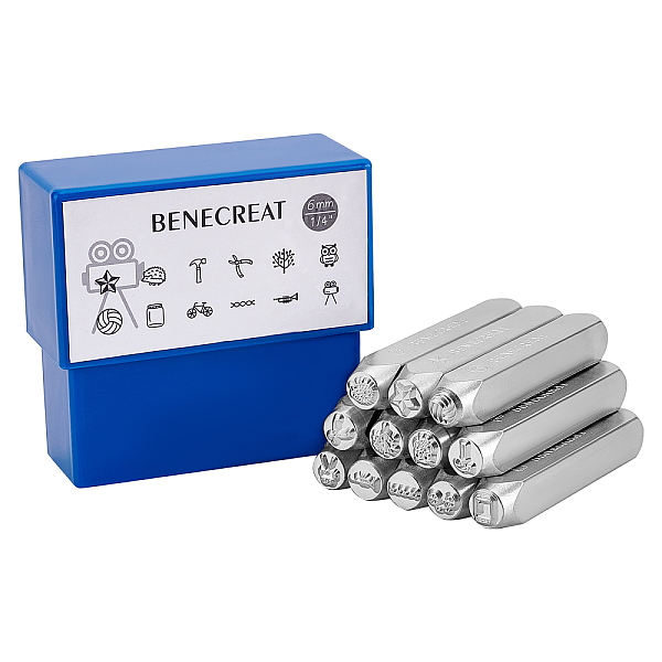 PandaHall BENECREAT Iron Stamps Seal, for Imprinting Metal, Plastic, Wood, Leather, Platinum, Mixed Patterns, 65.5x10mm, Pattern: 6mm...
PandaHall BENECREAT Iron Stamps Seal, for Imprinting Metal, Plastic, Wood, Leather, Platinum, Mixed Patterns, 65.5x10mm, Pattern: 6mm...
