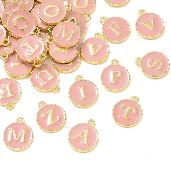 PandaHall Golden Plated Alloy Enamel Charms, Enamelled Sequins, Flat Round with Random Mixed Letters, Pink, 14x12x2mm,Hole:1.50mm...
PandaHall Golden Plated Alloy Enamel Charms, Enamelled Sequins, Flat Round with Random Mixed Letters, Pink, 14x12x2mm,Hole:1.50mm...