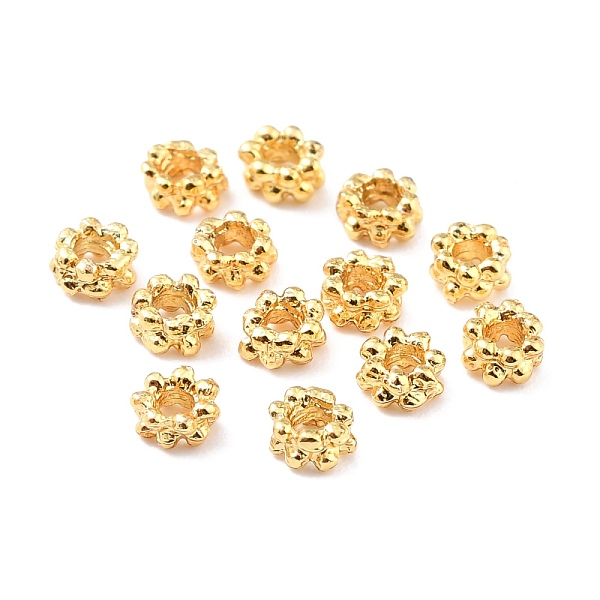 PandaHall Rack Plating Alloy Beads, Cadmium Free & Lead Free, Long-Lasting Plated, Flower, Matte Gold Color, 4x2mm, Hole: 1.6mm Alloy Flower
PandaHall Rack Plating Alloy Beads, Cadmium Free & Lead Free, Long-Lasting Plated, Flower, Matte Gold Color, 4x2mm, Hole: 1.6mm Alloy Flower