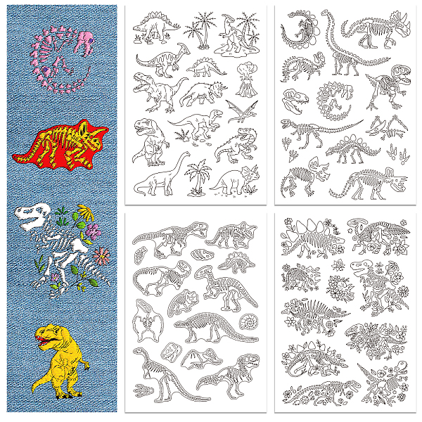 PandaHall 4 Sheets 11.6x8.2 Inch Stick and Stitch Embroidery Patterns, Non-woven Fabrics Water Soluble Embroidery Stabilizers, Dinosaur...
PandaHall 4 Sheets 11.6x8.2 Inch Stick and Stitch Embroidery Patterns, Non-woven Fabrics Water Soluble Embroidery Stabilizers, Dinosaur...