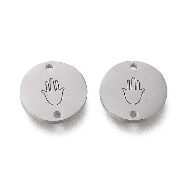 PandaHall 304 Stainless Steel Links Connectors, Laser Cut, Flat Round with Palm, Stainless Steel Color, 12x1mm, Hole: 1.2mm 304 Stainless...
PandaHall 304 Stainless Steel Links Connectors, Laser Cut, Flat Round with Palm, Stainless Steel Color, 12x1mm, Hole: 1.2mm 304 Stainless...