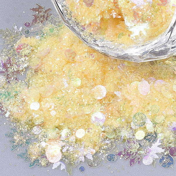PandaHall Ornament Accessories, PVC Plastic Paillette/Sequins Beads, No Hole/Undrilled Beads, Mixed Shapes, Yellow, 1~5x1~5x0.1mm PVC Mixed...
PandaHall Ornament Accessories, PVC Plastic Paillette/Sequins Beads, No Hole/Undrilled Beads, Mixed Shapes, Yellow, 1~5x1~5x0.1mm PVC Mixed...