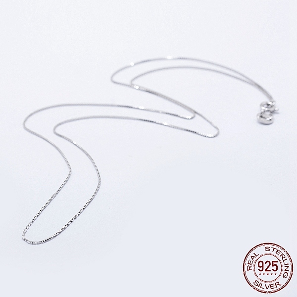 PandaHall Rhodium Plated 925 Sterling Silver Box Chain Necklaces, with Spring Ring Clasps, with 925 Stamp, Platinum, 16 inch(40cm), 0.65mm...
PandaHall Rhodium Plated 925 Sterling Silver Box Chain Necklaces, with Spring Ring Clasps, with 925 Stamp, Platinum, 16 inch(40cm), 0.65mm...