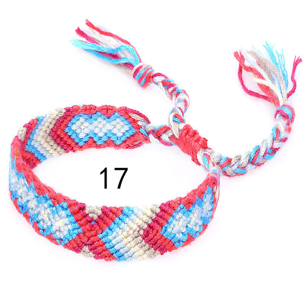 PandaHall Cotton Braided Rhombus Pattern Cord Bracelet, Ethnic Tribal Adjustable Brazilian Bracelet for Women, Cerise, 5-7/8~14-1/8 inch..., Red
PandaHall Cotton Braided Rhombus Pattern Cord Bracelet, Ethnic Tribal Adjustable Brazilian Bracelet for Women, Cerise, 5-7/8~14-1/8 inch..., Red