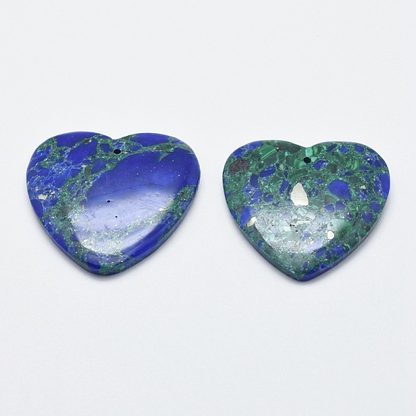 PandaHall Lapis Lazuli Pendant, with Malachite, Heart, 37~38x38~39.5x6mm, Hole: 1mm Mixed Stone Heart
PandaHall Lapis Lazuli Pendant, with Malachite, Heart, 37~38x38~39.5x6mm, Hole: 1mm Mixed Stone Heart