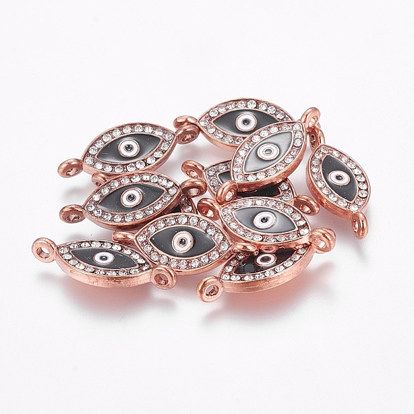 PandaHall Alloy Rhinestone Links connectors, Cadmium Free & Lead Free, with Enamel, Grade A, Evil Eye, Rose Gold, Black, 26x10x2mm, Hole...
PandaHall Alloy Rhinestone Links connectors, Cadmium Free & Lead Free, with Enamel, Grade A, Evil Eye, Rose Gold, Black, 26x10x2mm, Hole...