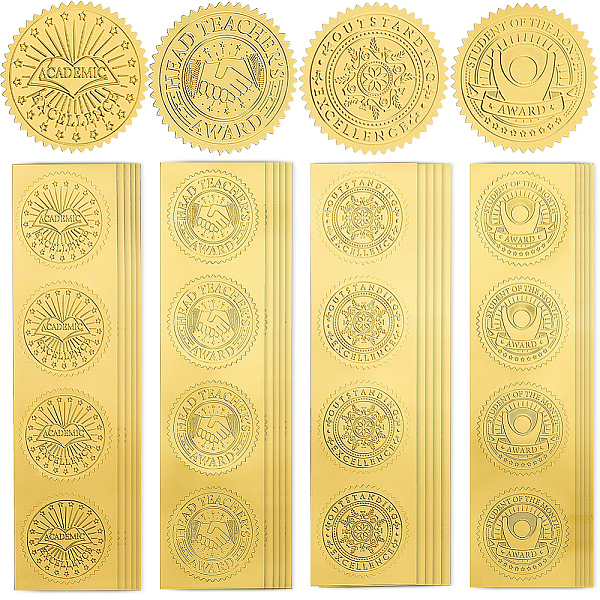 PandaHall CRASPIRE 40 Sheets 4 Styles Self Adhesive Gold Foil Embossed Stickers, Medal Decoration Sticker, Mixed Shapes, 5x5cm, about 10...
PandaHall CRASPIRE 40 Sheets 4 Styles Self Adhesive Gold Foil Embossed Stickers, Medal Decoration Sticker, Mixed Shapes, 5x5cm, about 10...