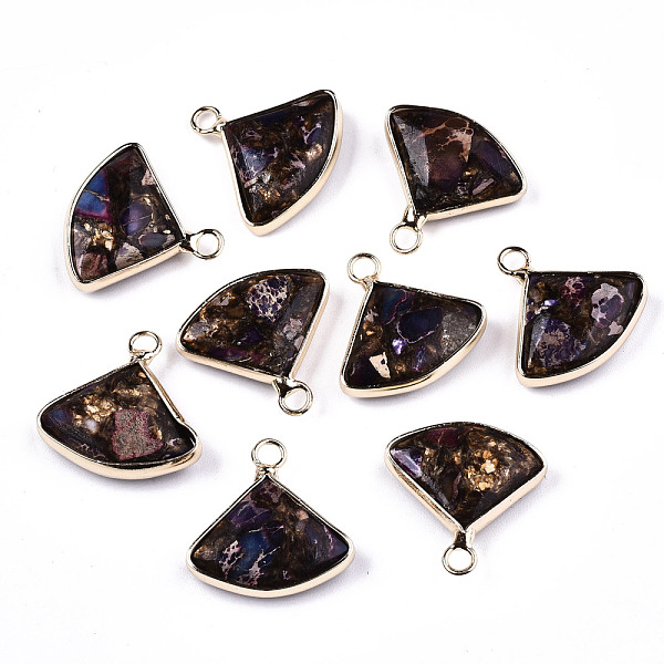 PandaHall Fan Assembled Synthetic Bronzite and Regalite/Imperial Jasper Pendants, with Iron Loop and Brass Edge, Light Gold, Dyed, Medium...
PandaHall Fan Assembled Synthetic Bronzite and Regalite/Imperial Jasper Pendants, with Iron Loop and Brass Edge, Light Gold, Dyed, Medium...