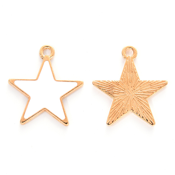 PandaHall Alloy Enamel Pendants, Cadmium Free & Lead Free, Light Gold, Star, White, 20x18.5x1mm, Hole: 1.6mm Alloy+Enamel Star White
PandaHall Alloy Enamel Pendants, Cadmium Free & Lead Free, Light Gold, Star, White, 20x18.5x1mm, Hole: 1.6mm Alloy+Enamel Star White
