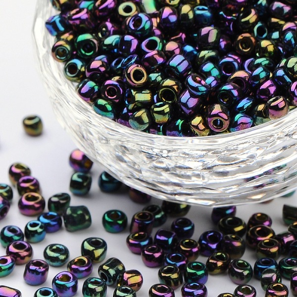 PandaHall 6/0 Glass Seed Beads, Iris Round, Purple, about 4mm in diameter, hole: 1mm, about 500pcs/50g Glass Purple
PandaHall 6/0 Glass Seed Beads, Iris Round, Purple, about 4mm in diameter, hole: 1mm, about 500pcs/50g Glass Purple