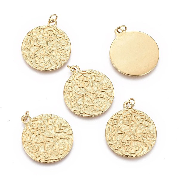 PandaHall Ion Plating(IP) 304 Stainless Steel Pendants, with Jump Rings, Textured, Flat Round with Clover, Golden, 22x19x1mm, Hole: 3mm 304...
PandaHall Ion Plating(IP) 304 Stainless Steel Pendants, with Jump Rings, Textured, Flat Round with Clover, Golden, 22x19x1mm, Hole: 3mm 304...