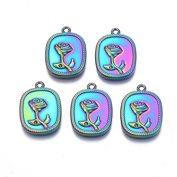 PandaHall Rack Plating Rainbow Color 304 Stainless Steel Pendant Rhinestone Setttings, Rectangle with Flower, 18x13x2.5mm, Hole: 1.4mm, Fit...
PandaHall Rack Plating Rainbow Color 304 Stainless Steel Pendant Rhinestone Setttings, Rectangle with Flower, 18x13x2.5mm, Hole: 1.4mm, Fit...