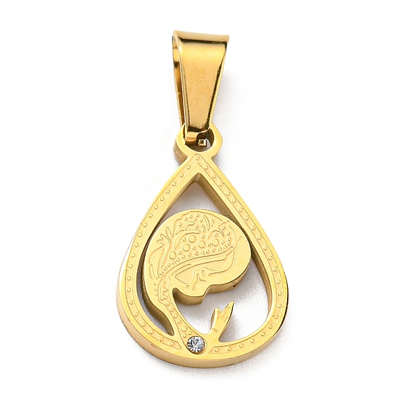 PandaHall Vacuum Plating 304 Stainless Steel Pendants, with Rhinestone, Teardrop with Human Charm, Golden, 18x12x2mm, Hole: 7x3mm Stainless...
PandaHall Vacuum Plating 304 Stainless Steel Pendants, with Rhinestone, Teardrop with Human Charm, Golden, 18x12x2mm, Hole: 7x3mm Stainless...
