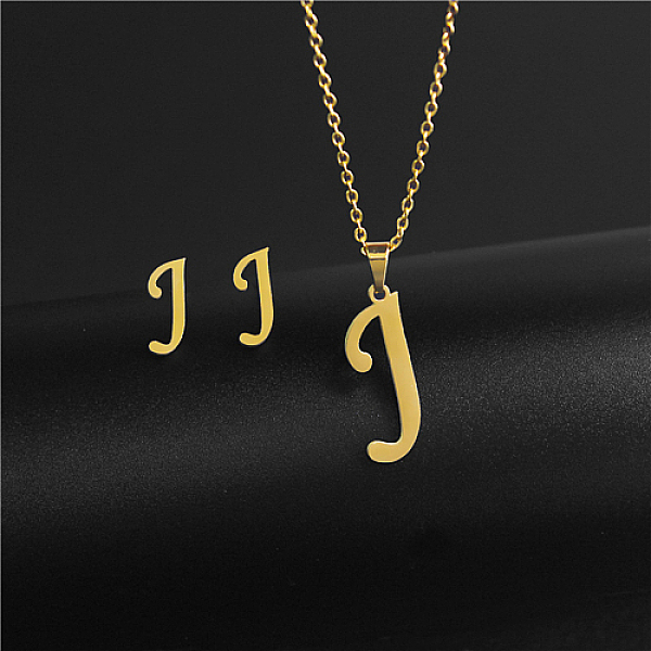 PandaHall Golden Stainless Steel Initial Letter Jewelry Set, Stud Earrings & Pendant Necklaces, Letter J, No Size Stainless Steel Letter J
PandaHall Golden Stainless Steel Initial Letter Jewelry Set, Stud Earrings & Pendant Necklaces, Letter J, No Size Stainless Steel Letter J