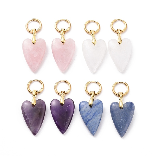 PandaHall Heart Gemstone Dangle Hoop Earring for Women, 304 Stainless Steel Huggie Hoop Earrings, 50mm, Pin: 0.9mm Mixed Stone Heart
PandaHall Heart Gemstone Dangle Hoop Earring for Women, 304 Stainless Steel Huggie Hoop Earrings, 50mm, Pin: 0.9mm Mixed Stone Heart