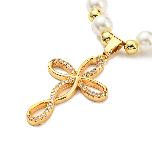 PandaHall Vacuum Plating Cubic Zirconia and Rhinestone Flower Pendant Necklace, with Plasit Pearl Beaded Chains, 201 Stainless Steel...
PandaHall Vacuum Plating Cubic Zirconia and Rhinestone Flower Pendant Necklace, with Plasit Pearl Beaded Chains, 201 Stainless Steel...