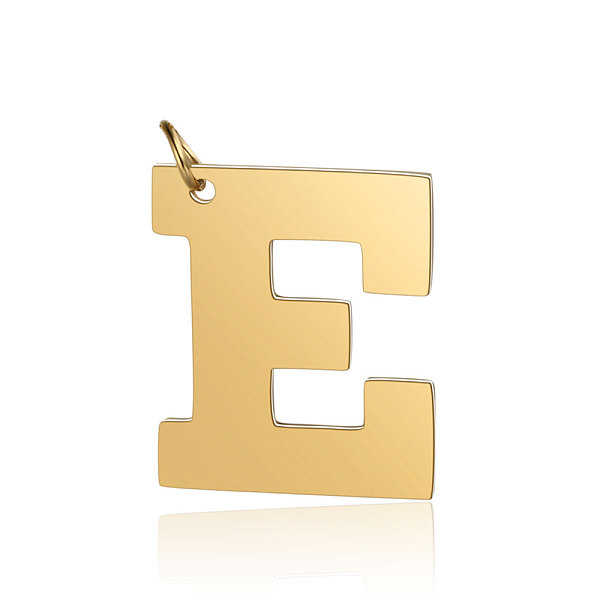 PandaHall 201 Stainless Steel Pendants, Letter, Golden, Letter.E, 29.5x25x1.5mm, Hole: 4.5mm 201 Stainless Steel Letter E
PandaHall 201 Stainless Steel Pendants, Letter, Golden, Letter.E, 29.5x25x1.5mm, Hole: 4.5mm 201 Stainless Steel Letter E