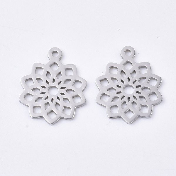 PandaHall 201 Stainless Steel Pendants, Flower, Stainless Steel Color, 19x16x1mm, Hole: 1.4mm 201 Stainless Steel Flower
PandaHall 201 Stainless Steel Pendants, Flower, Stainless Steel Color, 19x16x1mm, Hole: 1.4mm 201 Stainless Steel Flower