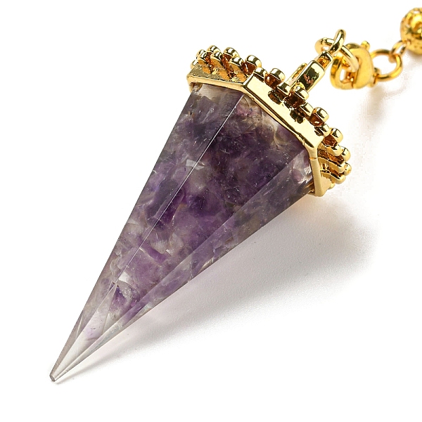 PandaHall Natural Amethyst Chip & Resin Dowsing Pendulum Big Pendants, with Rack Plating Golden Tone Brass Findings, Lead Free & Cadmium...
PandaHall Natural Amethyst Chip & Resin Dowsing Pendulum Big Pendants, with Rack Plating Golden Tone Brass Findings, Lead Free & Cadmium...