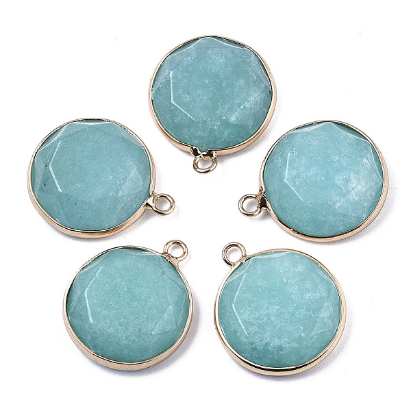 PandaHall Natural White Jade Pendants, with Light Gold Plated Brass Edge, Dyed & Heated, Half Round, Faceted, 25.5x21.5x5.5~6.5mm, Hole...
PandaHall Natural White Jade Pendants, with Light Gold Plated Brass Edge, Dyed & Heated, Half Round, Faceted, 25.5x21.5x5.5~6.5mm, Hole...