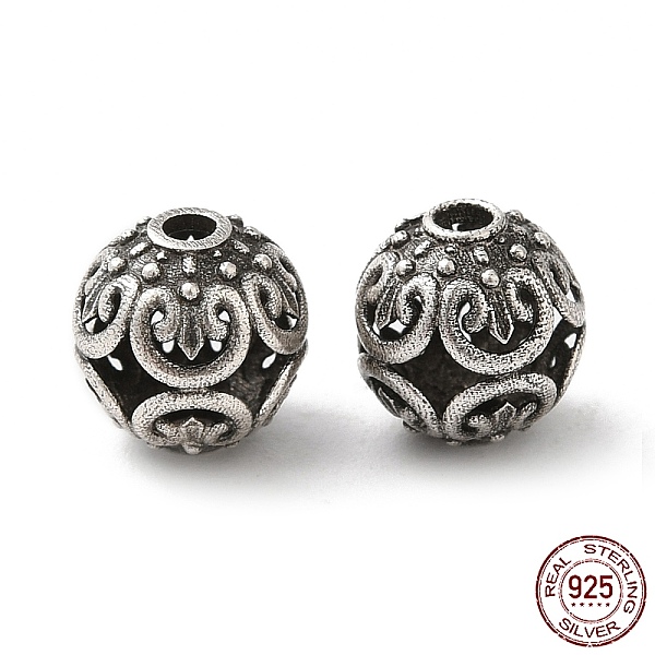 PandaHall 925 Sterling Silver Beads, Hollow Round with Flower, Antique Silver, 7.5mm, Hole: 1.6mm Sterling Silver Round
PandaHall 925 Sterling Silver Beads, Hollow Round with Flower, Antique Silver, 7.5mm, Hole: 1.6mm Sterling Silver Round