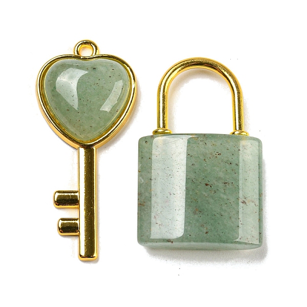 PandaHall Natural Green Aventurine Pendants, Heart Key & Lock Charms with Golden Plated Alloy Findings, 32.5~38x20~17x6~7mm, Hole: 1.8~2mm...
PandaHall Natural Green Aventurine Pendants, Heart Key & Lock Charms with Golden Plated Alloy Findings, 32.5~38x20~17x6~7mm, Hole: 1.8~2mm...