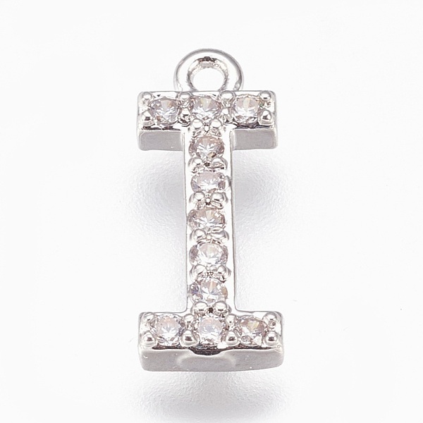 PandaHall Brass Letter Pendants, with Cubic Zirconia, Lead Free & Cadmium Free & Nickel Free, Long-Lasting Plated, Platinum, Letter.I..., Clear
PandaHall Brass Letter Pendants, with Cubic Zirconia, Lead Free & Cadmium Free & Nickel Free, Long-Lasting Plated, Platinum, Letter.I..., Clear
