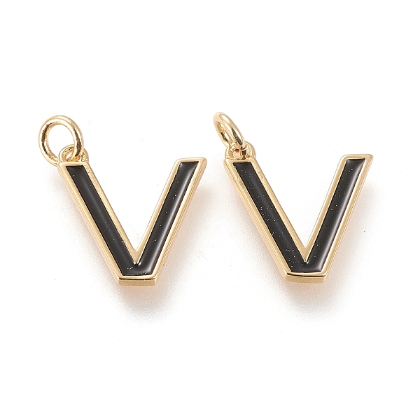 PandaHall Brass Enamel Pendants, with Jump Ring, Long-Lasting Plated, Real 18K Gold Plated, Letter.V, Black, Letter.V, V: 15.5x14.5x1.8mm...
PandaHall Brass Enamel Pendants, with Jump Ring, Long-Lasting Plated, Real 18K Gold Plated, Letter.V, Black, Letter.V, V: 15.5x14.5x1.8mm...