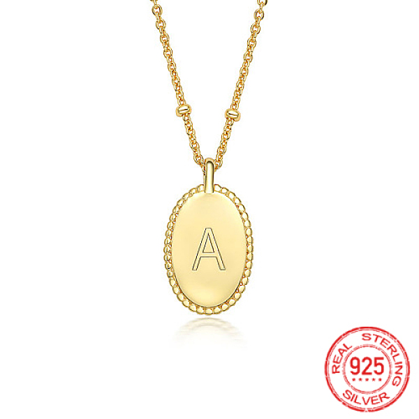 PandaHall 925 Sterling Silver Letter Initial Oval Pendant Necklaces for Women, with Cable Chains, Real 18K Gold Plated, Letter A, 15.75 inch...
PandaHall 925 Sterling Silver Letter Initial Oval Pendant Necklaces for Women, with Cable Chains, Real 18K Gold Plated, Letter A, 15.75 inch...