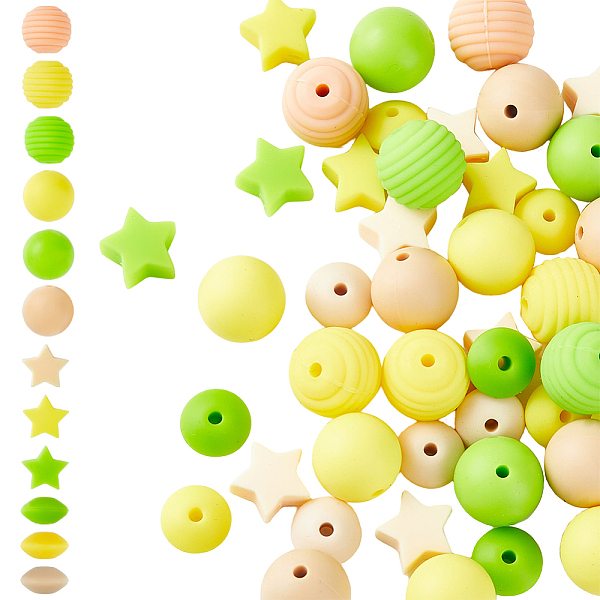 PandaHall HOBBIESAY 96pcs 4 Style Silicone Loose Beads 12-15mm 3 Colors Star Silicone Beads Round Rubber Beads Polygonal Star Beads Making..., Multicolor
PandaHall HOBBIESAY 96pcs 4 Style Silicone Loose Beads 12-15mm 3 Colors Star Silicone Beads Round Rubber Beads Polygonal Star Beads Making..., Multicolor