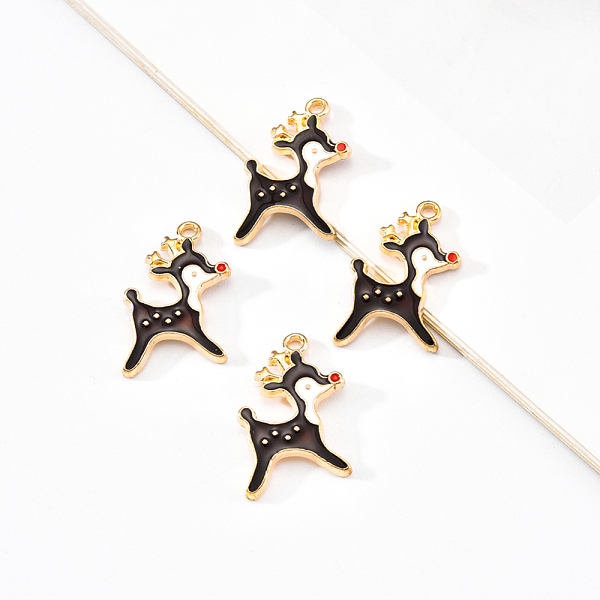 PandaHall 20Pcs Light Gold Alloy Enamel Pendants, Deer, Black, 21x14x3mm, Hole: 1.6mm Alloy+Enamel Deer Black
PandaHall 20Pcs Light Gold Alloy Enamel Pendants, Deer, Black, 21x14x3mm, Hole: 1.6mm Alloy+Enamel Deer Black