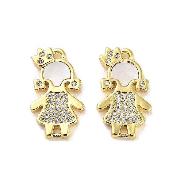 PandaHall Brass Micro Pave Clear Cubic Zirconia Princess Connector Charms, with Shell, Girl Links, Real 18K Gold Plated, 18.5x11x2mm, Hole...
PandaHall Brass Micro Pave Clear Cubic Zirconia Princess Connector Charms, with Shell, Girl Links, Real 18K Gold Plated, 18.5x11x2mm, Hole...