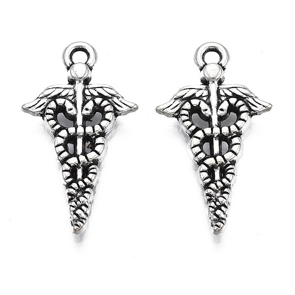 PandaHall Tibetan Style Alloy Caduceus Medical Symbol Charms, Cadmium Free & Lead Free, Wing with Snak, Antique Silver, 25x13.5x2.5mm, Hole...
PandaHall Tibetan Style Alloy Caduceus Medical Symbol Charms, Cadmium Free & Lead Free, Wing with Snak, Antique Silver, 25x13.5x2.5mm, Hole...