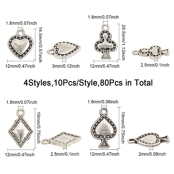 PandaHall CHGCRAFT 80Pcs 4Styles Playing Cards Pattern Charms Rhombus Heart Spade Club Alloy Pendants Poker Suits Pendants Poker Card Charms...
PandaHall CHGCRAFT 80Pcs 4Styles Playing Cards Pattern Charms Rhombus Heart Spade Club Alloy Pendants Poker Suits Pendants Poker Card Charms...