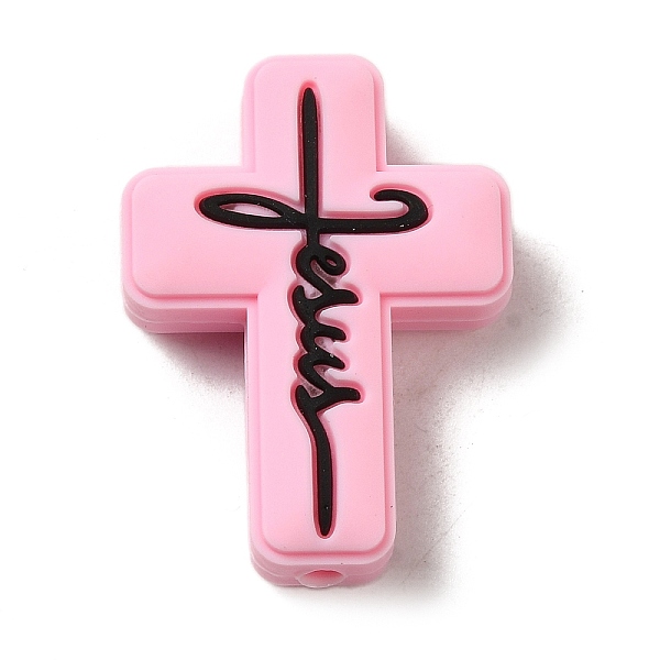 PandaHall Silicone Beads, Cross with Word Jesus, Pink, 30x22x8mm, Hole: 2.5mm Silicone Cross Pink
PandaHall Silicone Beads, Cross with Word Jesus, Pink, 30x22x8mm, Hole: 2.5mm Silicone Cross Pink