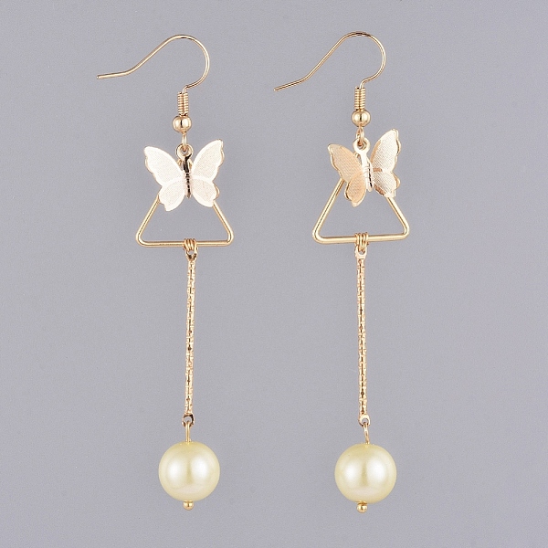 PandaHall Dangle Earrings, with Glass Pearl Round Beads, Iron Bar Links, Brass Pendant and Earring Hooks, Butterfly & Triangle, Lemon..., Yellow
PandaHall Dangle Earrings, with Glass Pearl Round Beads, Iron Bar Links, Brass Pendant and Earring Hooks, Butterfly & Triangle, Lemon..., Yellow