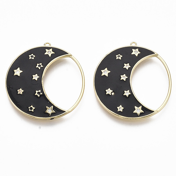 PandaHall Brass Micro Pave Cubic Zirconia Pendants, with Enamel, Nickel Free, Flat Round, Real 18K Gold Plated, Clear, Black, 26.5x25x2.5mm...
PandaHall Brass Micro Pave Cubic Zirconia Pendants, with Enamel, Nickel Free, Flat Round, Real 18K Gold Plated, Clear, Black, 26.5x25x2.5mm...